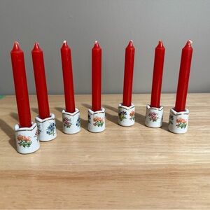 Funny Designs Mini Candle Holders Flower West Germany Set of 7 Taper